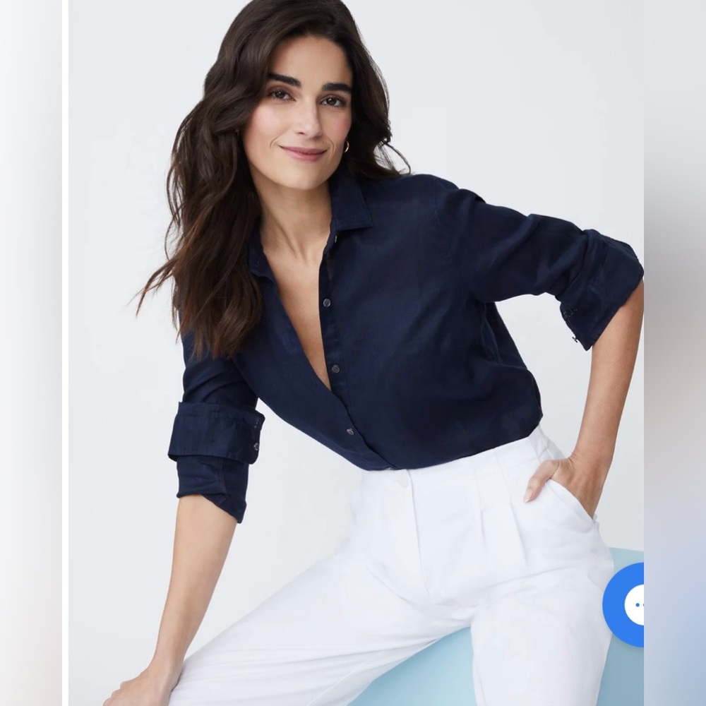 Navy Cobalty Blue linen shirt